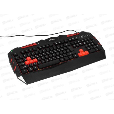 Клавиатура проводная Perfeo LEGION Multimedia, GAME DESIGN, 3 цветная подстветка, USB, чёрная, PF-9220-GM