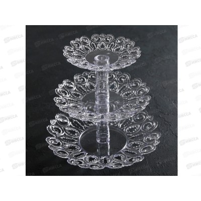 Фруктовница &quotМелодия&quot 3-х ярусная Прозрачная *15 М6406