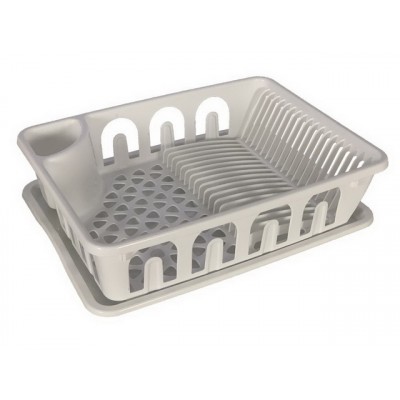 Сушилка для посуды с поддоном белая ИНТ *6