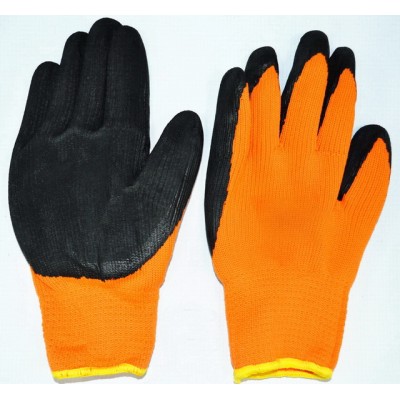 Перчатки хлопчатобумажные облитые черный прорезиненные наладонники Зима R-137 *12/480