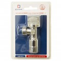 Кран шаровый для сантехнических приборов угловой 1/2"х1/2" ш/ш с отражателем, бабочка, хром. CTM Кран шаровый для сантехнических приборов угловой 1/2"х1/2" ш/ш с отражателем, бабочка, хром. CTM