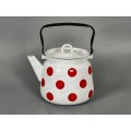 Чайник 3,5л декорированный сферический Красный горох, белый с петлей С2716*79 Чайник 3,5л декорированный сферический Красный горох, белый с петлей С2716*79