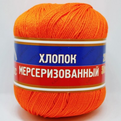 Пряжа Хлопок мерсеризованный 50гр 200м апельсин 068 Пряжа Хлопок мерсеризованный 50гр 200м апельсин 068