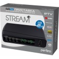 Телевизионная приставка Perfeo DVB-T/T2/C Stream для цифрового ТВ, HDMI, 2 USB, DolbyDigital, пульт ДУ