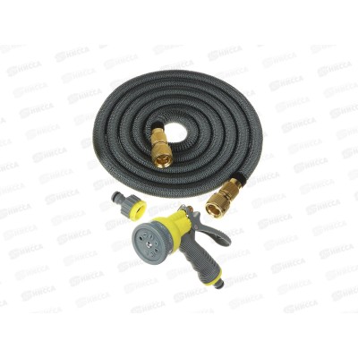 Шланг поливочный растягивающийся 7,5м латекс, латунь 168-022 г