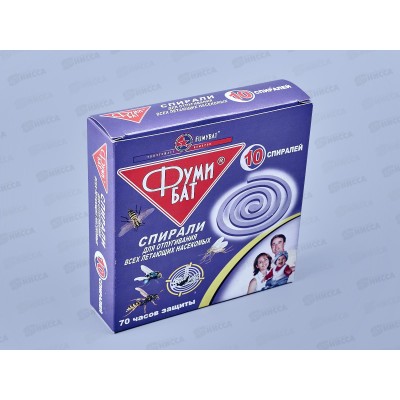 ФУМИБАТ спирали от комаров 10шт (черные) *60 ФУМИБАТ спирали от комаров 10шт (черные) *60