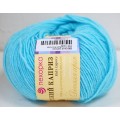 Пряжа Детский каприз Голубая бирюза мериносовая шерсть50% фибра50% 225м 222 Пряжа Детский каприз Голубая бирюза мериносовая шерсть50% фибра50% 225м 222