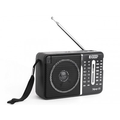 РАДИОПРИЕМНИК Эфир-15 (УКВ 64-108МГц, СВ 530-1600КГц, КВ1, КВ2, 2*AA)