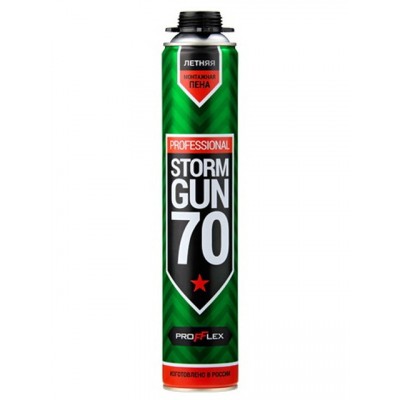 Пена монтажная Profflex STORM GUN 70 лето (+5..+35), выход до 70л, 850мл под пистолет *12