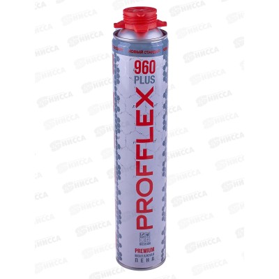 Пена монтажная Profflex 960 PLUS Premium всесезонная (-18..+35), выход 60-65л, 850мл под пистолет *12