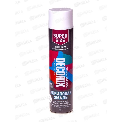 Аэрозольная эмаль акриловая универсальная DECORIX 780мл, цвет-белый глянцевый *12 Аэрозольная эмаль акриловая универсальная DECORIX 780мл, цвет-белый глянцевый *12