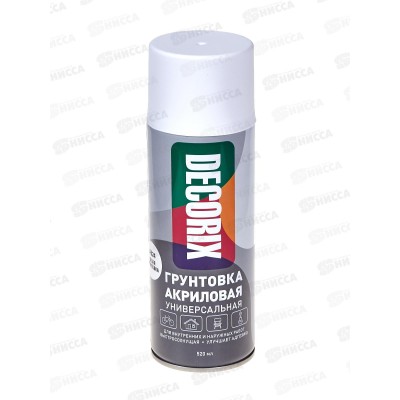 Аэрозольная грунтовка DECORIX, 520мл, белая *12