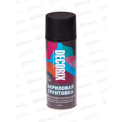 Аэрозольная грунтовка DECORIX, 520мл, чёрная *12 Аэрозольная грунтовка DECORIX, 520мл, чёрная *12