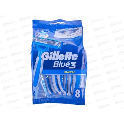 Жиллет Станки Blue Simple3 одноразовые 8 штук *6