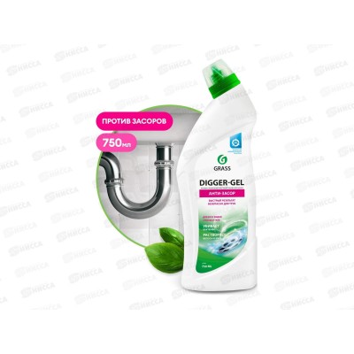 DIGGER-GEL средство щелочное для прочистки канализационных труб 750мл  *12  125181