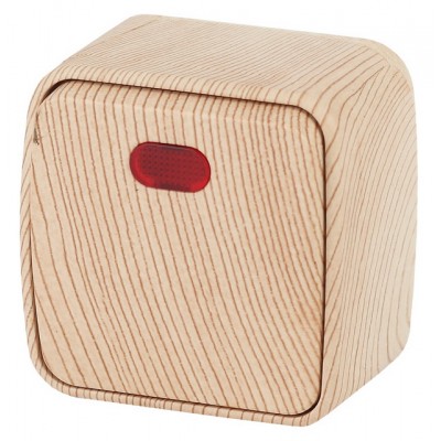 Выключатель INTRO Polo открытой установки с подсветкой, 10А-250В, сосна, 3-102-11 *18 Выключатель INTRO Polo открытой установки с подсветкой, 10А-250В, сосна, 3-102-11 *18