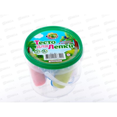 Тесто для лепки. 6 цветов+2 формочки, 150грамм, П110 в банке *24 Тесто для лепки. 6 цветов+2 формочки, 150грамм, П110 в банке *24