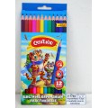 Карандаши 12цветов Creativiki пластиковые шестигранные.  ЦКП12КР/Р *12/252