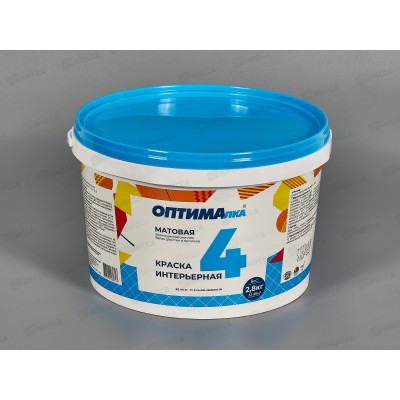 Краска для стен и потолков Оптималка-4 2,8кг Интерьерная *4 Краска для стен и потолков Оптималка-4 2,8кг Интерьерная *4