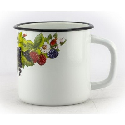 Кружка 1,0л 01-0107/4 эмалированная белая с рисунком *18 Кружка 1,0л 01-0107/4 эмалированная белая с рисунком *18