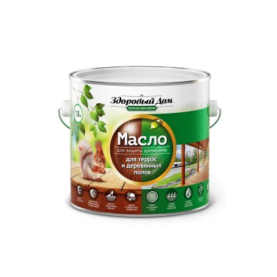Здоровый Дом масло для террас и деревянных полов, 1.8л, палисандр *4 Здоровый Дом масло для террас и деревянных полов, 1.8л, палисандр *4