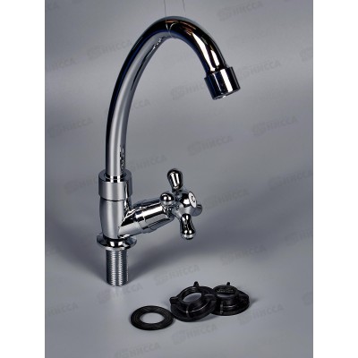 Смеситель МОНО пластиковый хромированный Омега (H-1001) Крест *40 Смеситель МОНО пластиковый хромированный Омега (H-1001) Крест *40