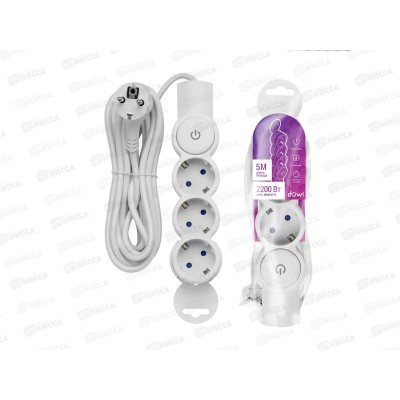 Удлинитель REV 5м 3гнезда, выключатель, с заземлением, защитные шторки евро, 32009 *30 Удлинитель REV 5м 3гнезда, выключатель, с заземлением, защитные шторки евро, 32009 *30