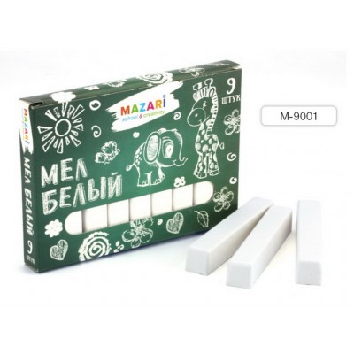 Мел Mazari  9шт белый., M-9001 *20