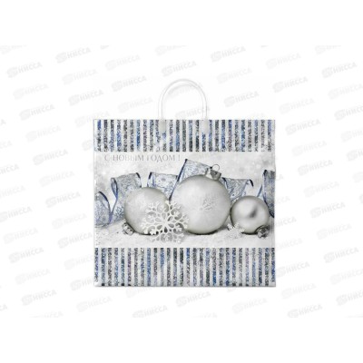 Пакет с пластиковой ручкой Новый Год 38*35  Лед *10/100