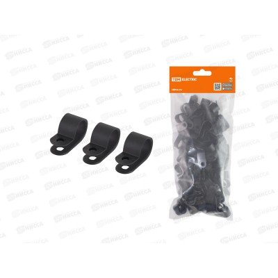 Скоба нейлоновая крепежная СКН-9 черная (100 штук) TDM Скоба нейлоновая крепежная СКН-9 черная (100 штук) TDM