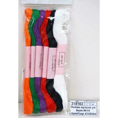 Нитки мулине уп 6шт №15 АртУзор 4338594 Нитки мулине уп 6шт №15 АртУзор 4338594