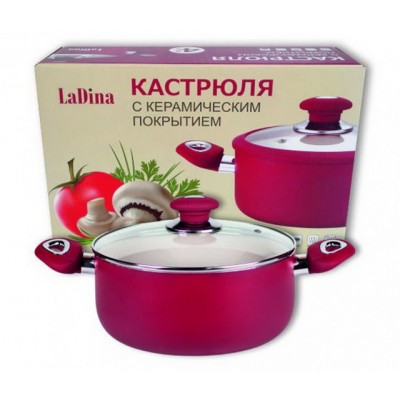 Кастрюля 3,0л Ladina с керамическим покрытием 52103 *12