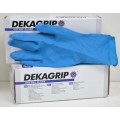 Перчатки резиновые DEKAGRIP неопудренные синие латексные XL *25