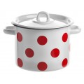 Кастрюля 9,0л цилиндрическая Красный горох с петлей С1622*79 *2