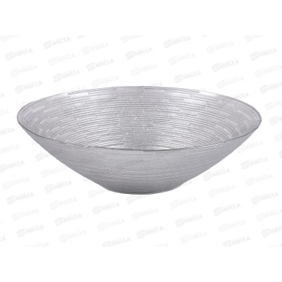 Чаша 83-012-25см &quotРиски&quot прозрачная, красно-серый металлик  4840157808