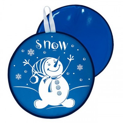 Санки-ледянки с принтом 34,5см голубой М13117 *50