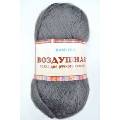 Пряжа Воздушная серый мер/шер/акр 100гр 370м 169