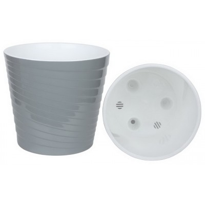 Горшок для цветов Эйс 3,8л с поддоном Серый Муссон *16