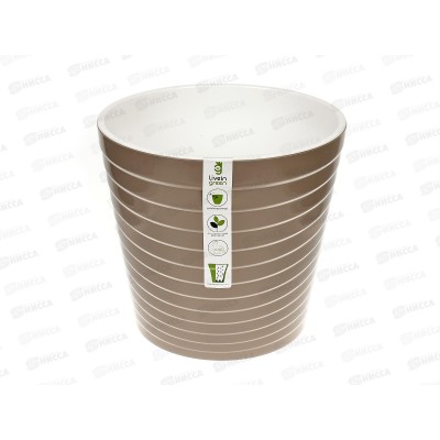 Горшок для цветов Эйс 3,8л Фраппе-белый (с вкладкой) *16 Горшок для цветов Эйс 3,8л Фраппе-белый (с вкладкой) *16