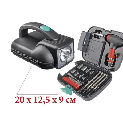 Набор инструментов 2184, 24предмета с фонариком  (032849)    Ж