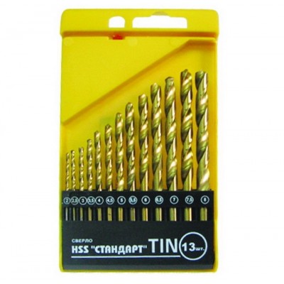 Набор сверл по металлу, HSS-TIN  2-8мм, в наборе 13шт, 74133 *10/50