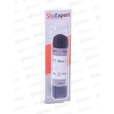 SHOExpert шнурки плоские хлопчатобумажные 90см Черные блистер *10 SHOExpert шнурки плоские хлопчатобумажные 90см Черные блистер *10