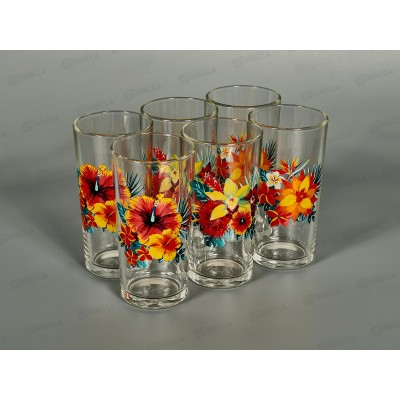 Набор стаканов &quotОда&quot (Тропические цветы) 6штук 230мл *6 1256-6