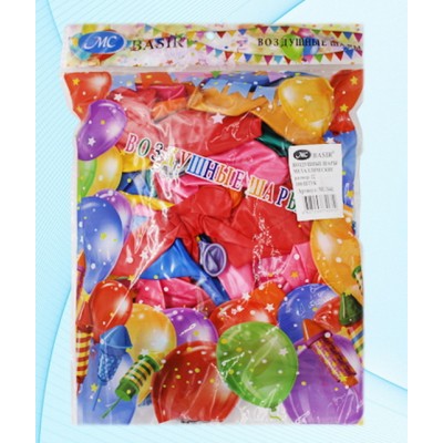 Шары 12&quot металлик ассорти 100шт, МС-3441