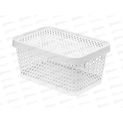 Коробка 4,5л ПИРУЛА с крышкой Белый М2348 *12