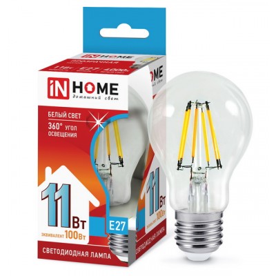 Лампа светодиодная IN HOME LED-A60-deco 11Вт E27 4000К 990Лм *50 Лампа светодиодная IN HOME LED-A60-deco 11Вт E27 4000К 990Лм *50
