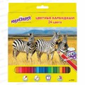 Карандаши 24 цвета Юнландия Мир Животных,заточенные картонная упаковка,181385 *6/120