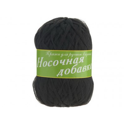 Пряжа Носочная добавка полиэфир 100% Черный 02 Пряжа Носочная добавка полиэфир 100% Черный 02