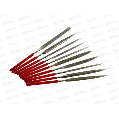 Набор надфилей алмазных 10шт 140*70*3мм, 3600002