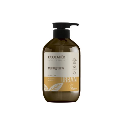 ECOLATIER Жидкое мыло для рук мандарин и мята 400мл 844102*10 ECOLATIER Жидкое мыло для рук мандарин и мята 400мл 844102*10